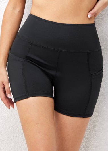 Modlily Solid High Waisted Pocket Skinny Sports Bottom - M