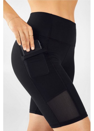 Modlily Pocket High Waisted Solid Swim Shorts - XL