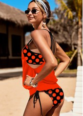 Tie Polka Dot Orange Tankini Set | thumb picture 