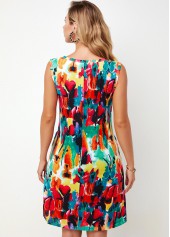 Round Neck Printed Multi Color A Line Dress | thumb picture 