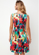 Round Neck Printed Multi Color A Line Dress | thumb picture 