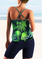 Criss Cross Polka Dot Navy Tankini Top-No Bottom | picture 2
