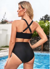 Front Cross High Waisted Tribal Print Bikini Set | thumb picture 