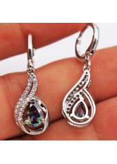 Rhinestone Silver Water Drop Detail Earrings | thumb picture 