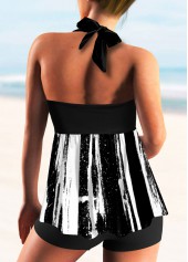Color Block Halter Smocked Tankini Set | thumb picture 