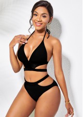 Floral Print Reversible Halter Bikini Set  | thumb picture 