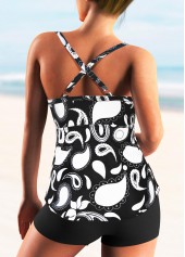 Wide Strap Criss Cross Back Animal Prints Tankini Set | thumb picture 