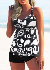 Wide Strap Criss Cross Back Animal Prints Tankini Set | thumb picture 