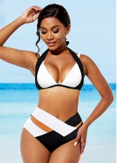 Halter Wide Strap High Waisted Bikini Set 