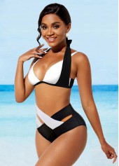 Halter Wide Strap High Waisted Bikini Set  | thumb picture 