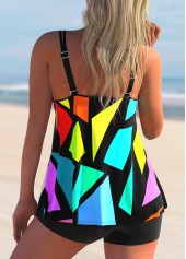 Geometric Print Double Straps Tankini Set | thumb picture 
