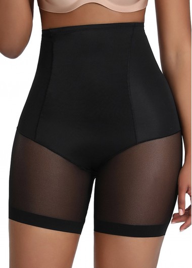 Modlily Black Solid High Waisted Panties - L
