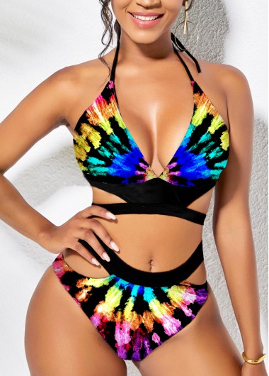 Modlily High Waisted Tie Dye Bikini Set - XXL
