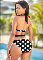 Polka Dot Tie Back Cutout One Piece Swimwear | thumb picture 