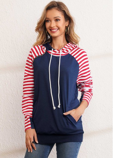 Modlily Drawstring Kangaroo Pocket Long Sleeve Hoodie - XXL