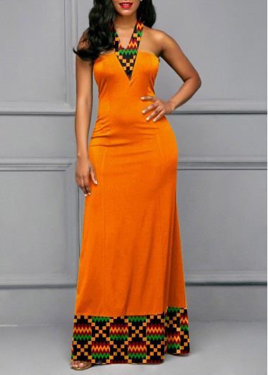 Modlily Tribal Print Tie Back Maxi Dress - XL