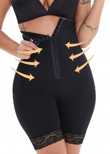 Modlily Plus Size Lace Stitching Black Panties - XL