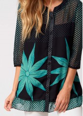 Polka Dot Button Up 3/4 Sleeve Blouse | thumb picture 