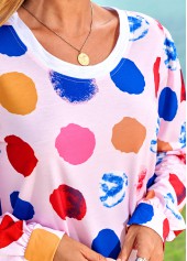 Rainbow Color Polka Dot Long Sleeve T Shirt | thumb picture 