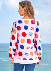 Rainbow Color Polka Dot Long Sleeve T Shirt | thumb picture 