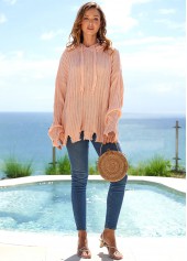 Asymmetric Hem Hooded Collar Long Sleeve Sweater