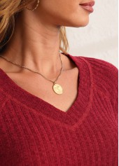 Lace Patchwork Solid Long Sleeve V Neck T Shirt | thumb picture 