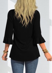 Three Quarters Sleeve Round Neck Floral Print T Shirt | thumb picture 