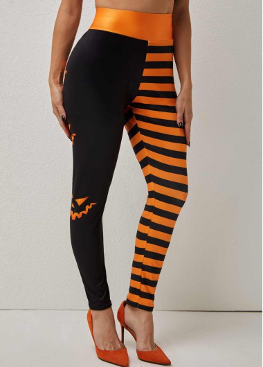Modlily Halloween Print High Waisted Skinny Pants - M