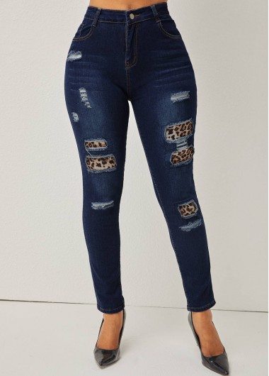 Shredded Leopard High Waist Skinny Jeans     2nd 10%, 3rd 20%, 4th 40%