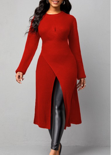 Modlily Cross Front Round Neck Long Sleeve Sweater - XL