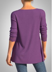 Purple Plus Size Long Sleeve Fake Two Piece Twinset | thumb picture 