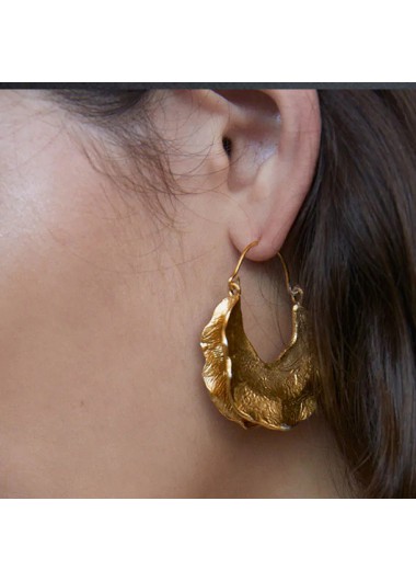 Modlily Geometric Design Gold Metal Detail Earrings - One Size