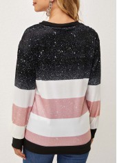 Long Sleeve Quarter Zip Contrast T Shirt