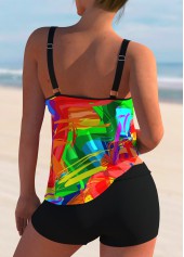 Rainbow Color Stroke Print Wide Strap Tankini Set | thumb picture 