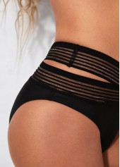 Black High Waisted Cross Strap Swimwear Panty | thumb picture 
