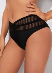Black High Waisted Cross Strap Swimwear Panty | thumb picture 