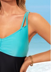 Wide Strap Paisley Print Cyan Swimdress Top-No Bottom | picture 5