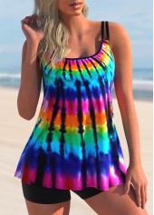 Tie Dye Print Double Straps Tankini Top-No Bottom | picture 1