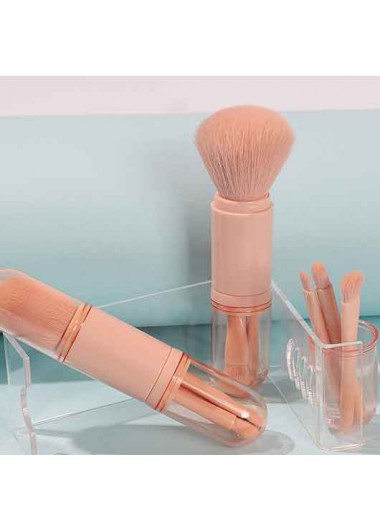 Pink TPR Handle Makeup Brush Set     