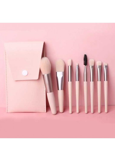 Modlily Plastic Handle Pink Makeup Brushes Set For Women - One Size