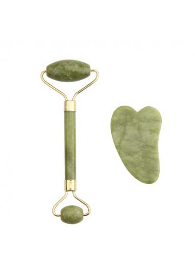 Modlily Green Metal Detail Facial Roller and Scrapping Plate - One Size