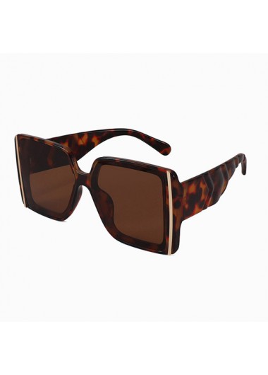 Modlily Hawksbill Frame Brown Square Design Sunglasses - One Size