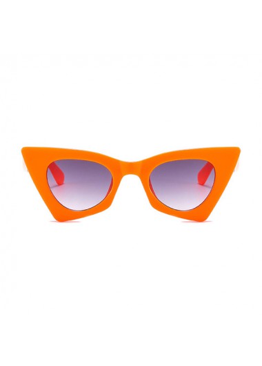 Modlily Cat Eye Frame Orange Metal Detail Sunglasses - One Size