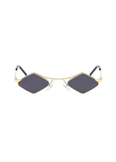 Modlily Square Frame Metal Detail Black Sunglasses - One Size