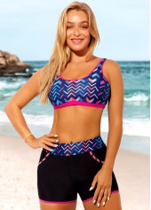 High Waist Geometric Print Black Bikini Set | thumb picture 