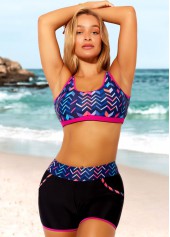 High Waist Geometric Print Black Bikini Set | thumb picture 