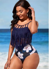 Tassel High Waisted Navy Blue Bikini Set | thumb picture 