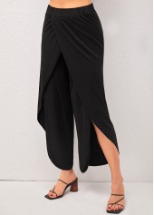 Black High Waisted Side Slit Pants | thumb picture 