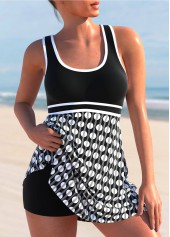 Criss Cross Polka Dot Black Tankini Top-No Bottom | picture 1