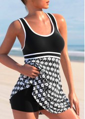Criss Cross Polka Dot Black Tankini Top-No Bottom | picture 3